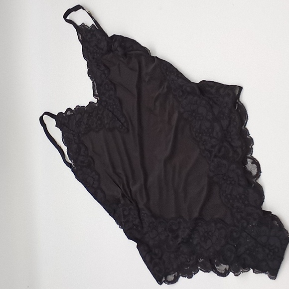 We Are Hah Tops - Free People We Are HAH Back Off Bodysuit Noir Black